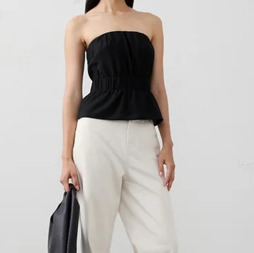 NWT BANANA REPUBLIC | $60 Cinched-Waist Strapless Top - Picture 3 of 6
